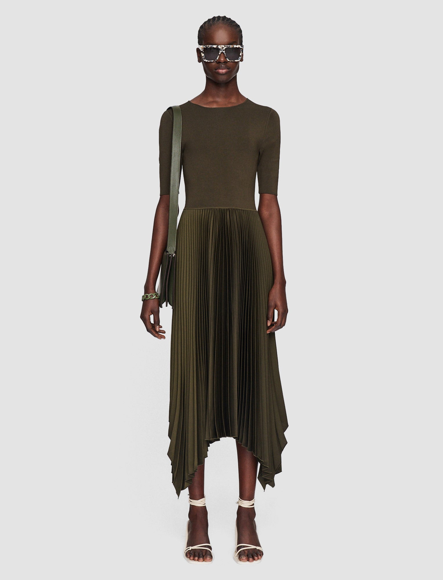 green-knit-weave-plisse-darno-dress-JOSEPH