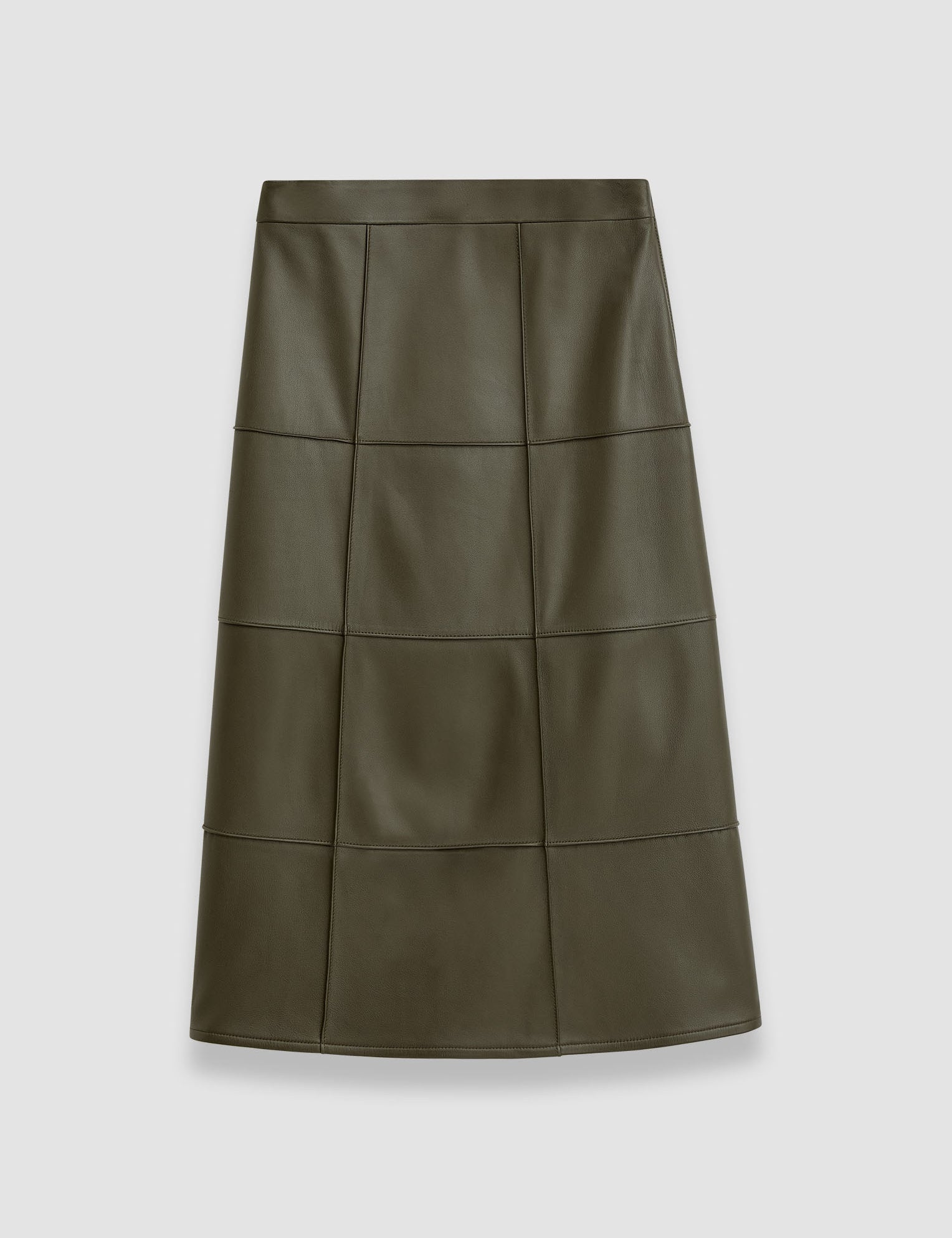 Green Grid Nappa Leather Keller Skirt - Joseph