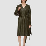 Green Grid Nappa Leather Matisse Dress - Joseph