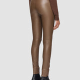 Brown Leather Stretch Leggings - Joseph