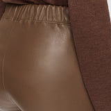 Brown Leather Stretch Leggings - Joseph