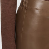 Brown Leather Stretch Leggings - Joseph