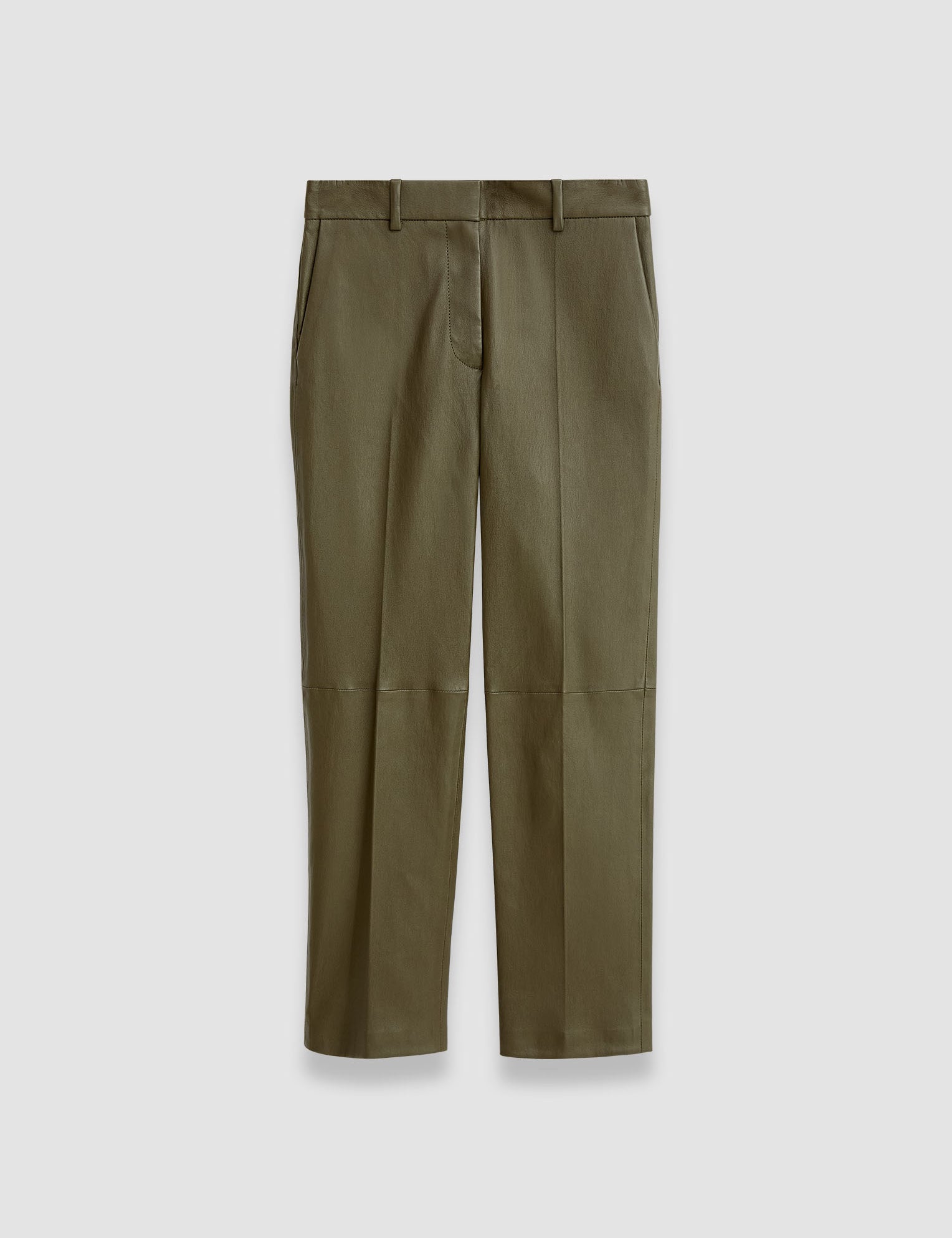 Green Coleman Leather Stretch Trousers - Joseph