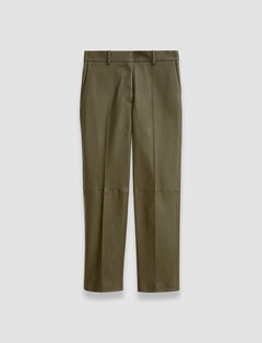 Green Coleman Leather Stretch Trousers - Joseph