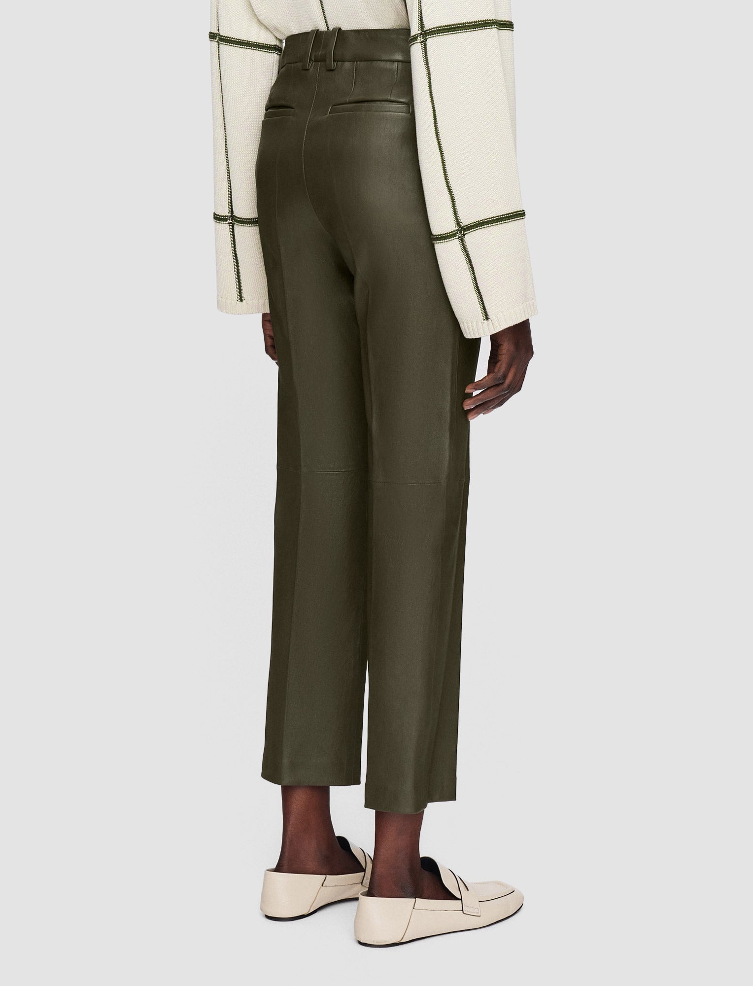 green-coleman-leather-stretch-trousers-JOSEPH