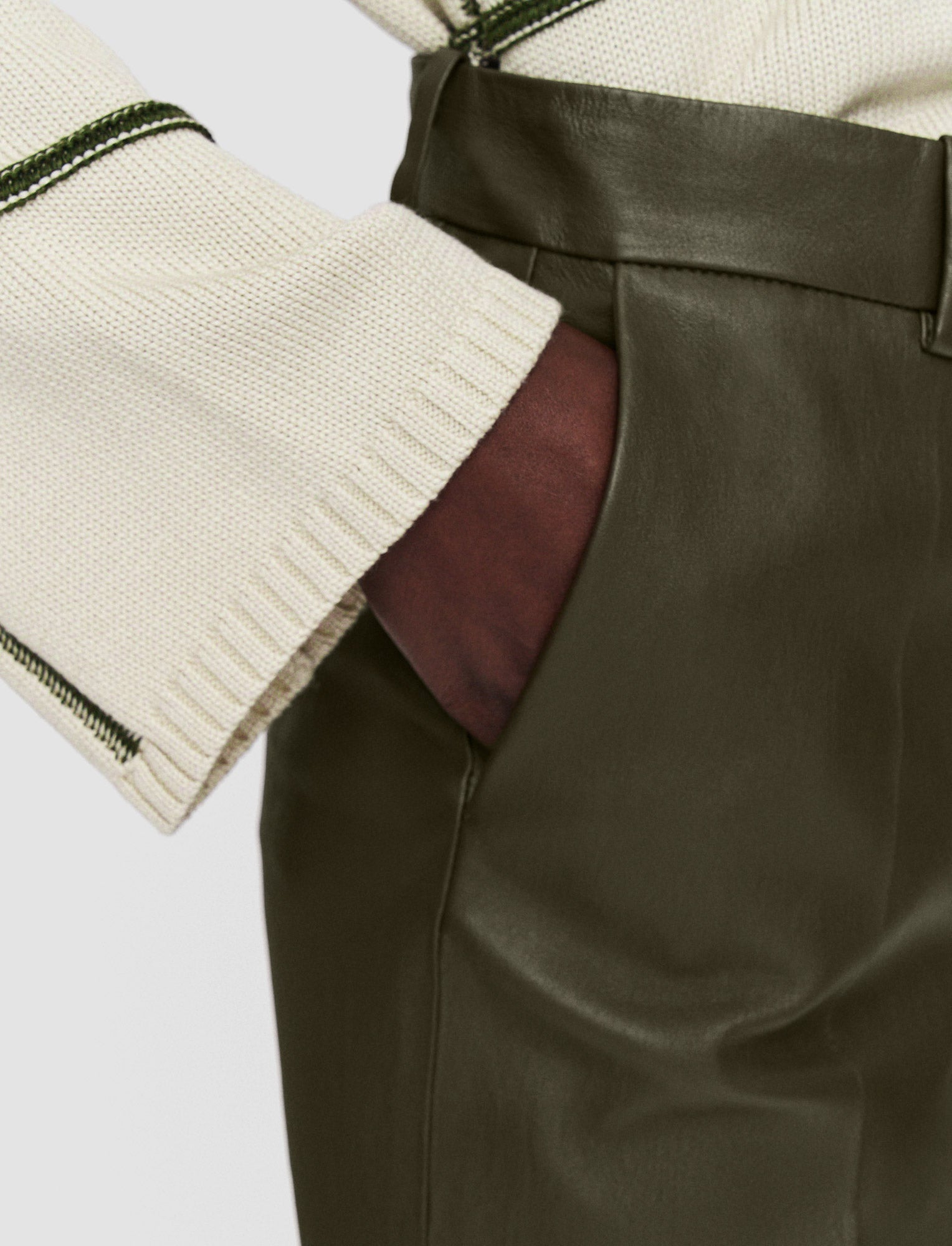 green-coleman-leather-stretch-trousers-JOSEPH