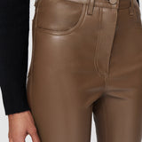 Brown Duke Leather Stretch Trousers - Joseph