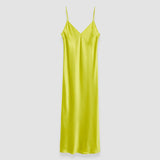 Green Silk Satin Clea Dress - Joseph