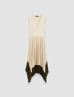 White Knit Weave Plissé Animation Dura Dress - Joseph