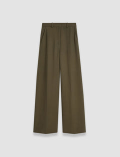 Green Silk Crepe Alana Trousers - Joseph