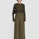 Green Silk Crepe Alana Trousers - Joseph