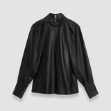 Black Nappa Leather Mondor Top - Joseph