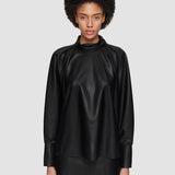 Black Nappa Leather Mondor Top - Joseph