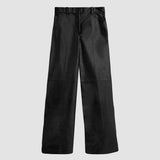 Black Alana Nappa Leather Trousers - Joseph