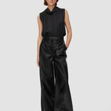 Black Alana Nappa Leather Trousers - Joseph