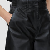 Black Alana Nappa Leather Trousers - Joseph