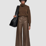 Brown Alana Nappa Leather Trousers - Joseph