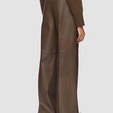 Brown Alana Nappa Leather Trousers - Joseph