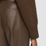 Brown Alana Nappa Leather Trousers - Joseph