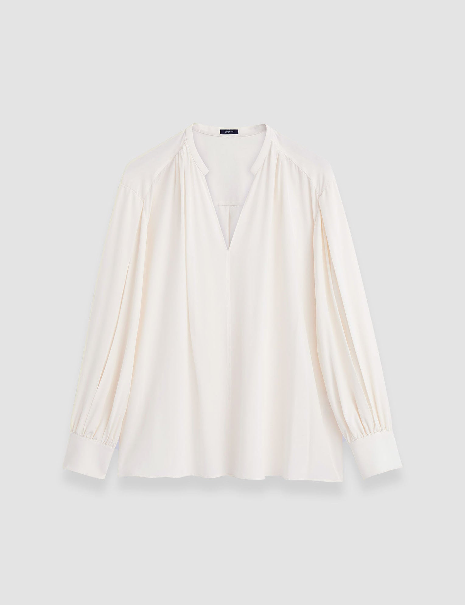 White Silk Crepe de Chine Blondel Blouse - Joseph