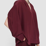 Purple Silk Crepe de Chine Blondel Blouse - Joseph