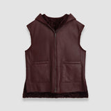 Purple Dantec Reversible Shearling Gilet - Joseph