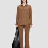 Brown Joe Silk Crepe de Chine Blouse - Joseph