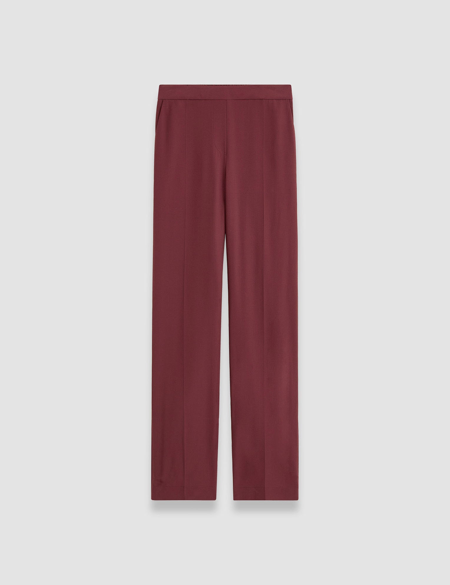 Purple Silk Crepe de Chine Tova Trousers - Joseph