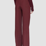 Purple Silk Crepe de Chine Tova Trousers - Joseph