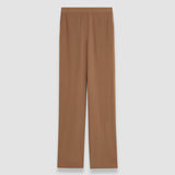 Brown Silk Crepe de Chine Tova Trousers - Joseph