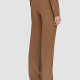 Brown Silk Crepe de Chine Tova Trousers - Joseph