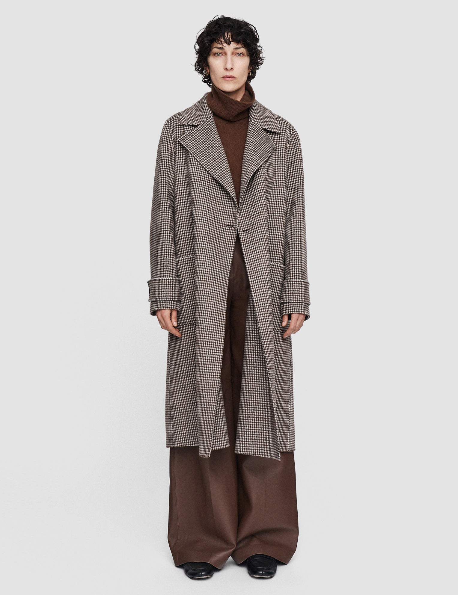 Brown Double Face Dogtooth Arline Coat - Joseph