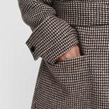 Brown Double Face Dogtooth Arline Coat - Joseph