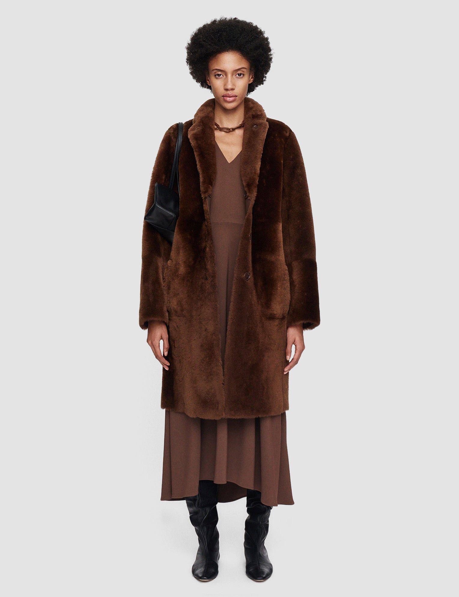 Brown Britanny Reversible Shearling Coat - Joseph