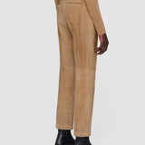 Beige Coleman Leather Stretch Trousers - Joseph