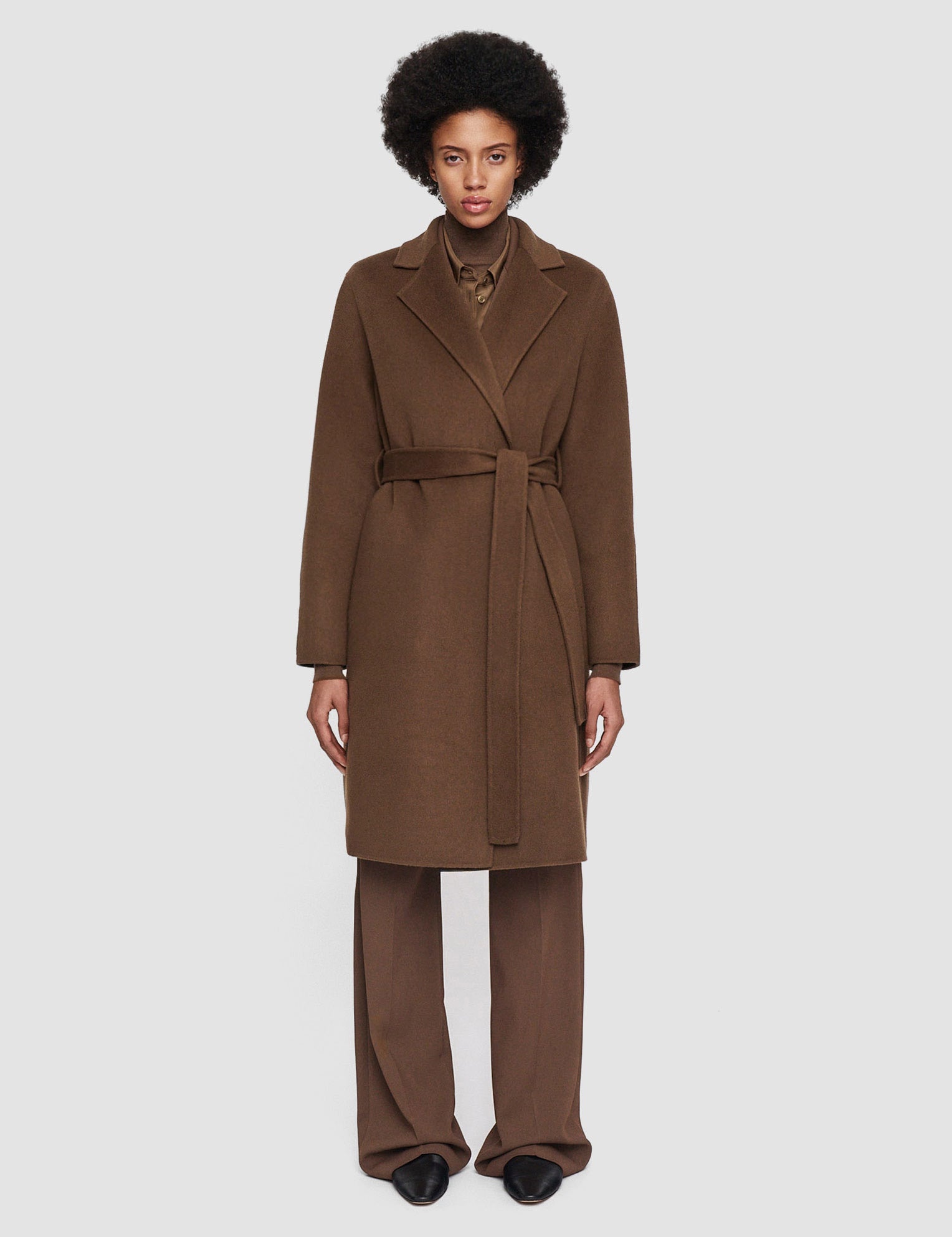 Brown Double Face Cashmere Cenda Long Coat - Joseph