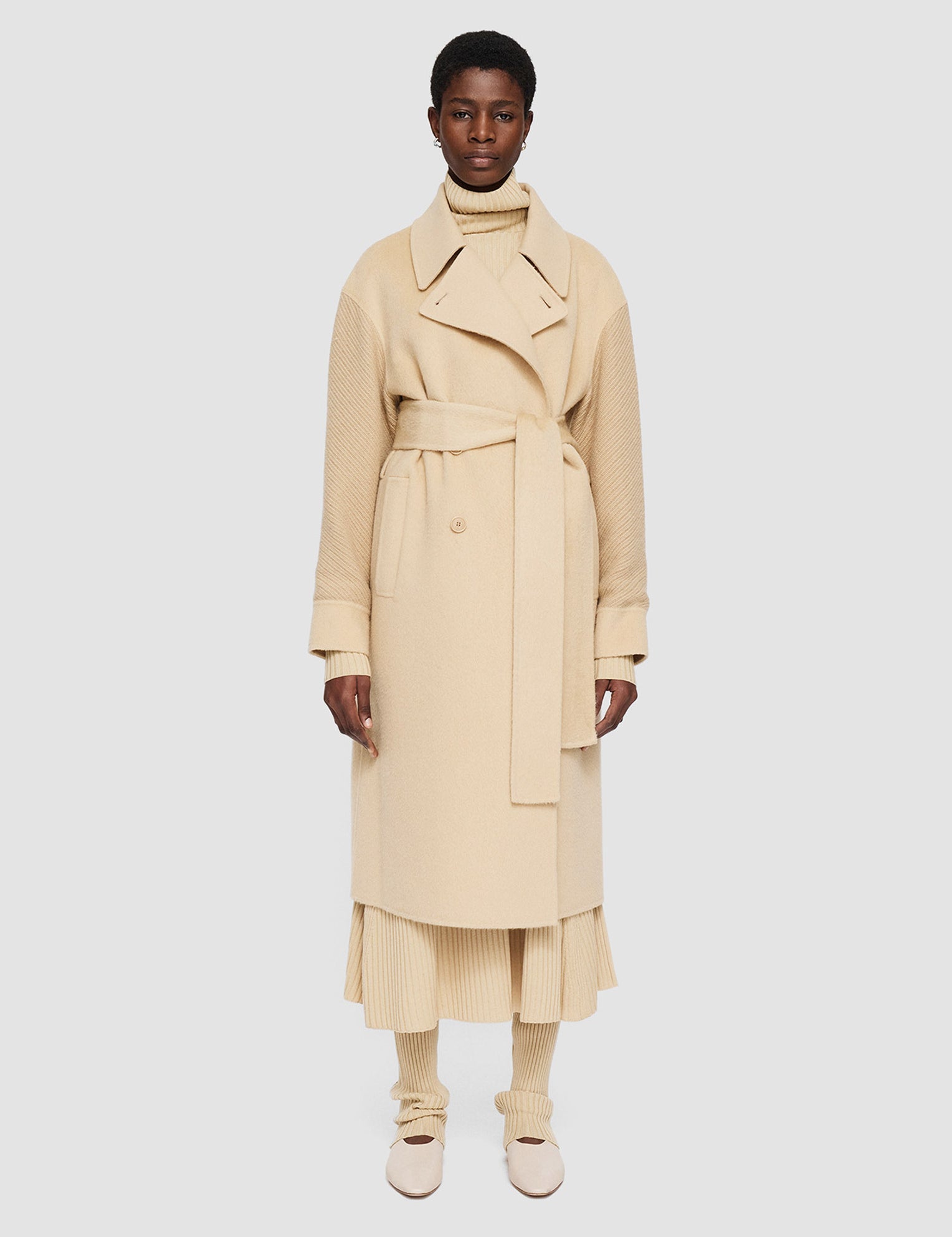 Beige Double Face Yak Blend Thomas Coat - Joseph