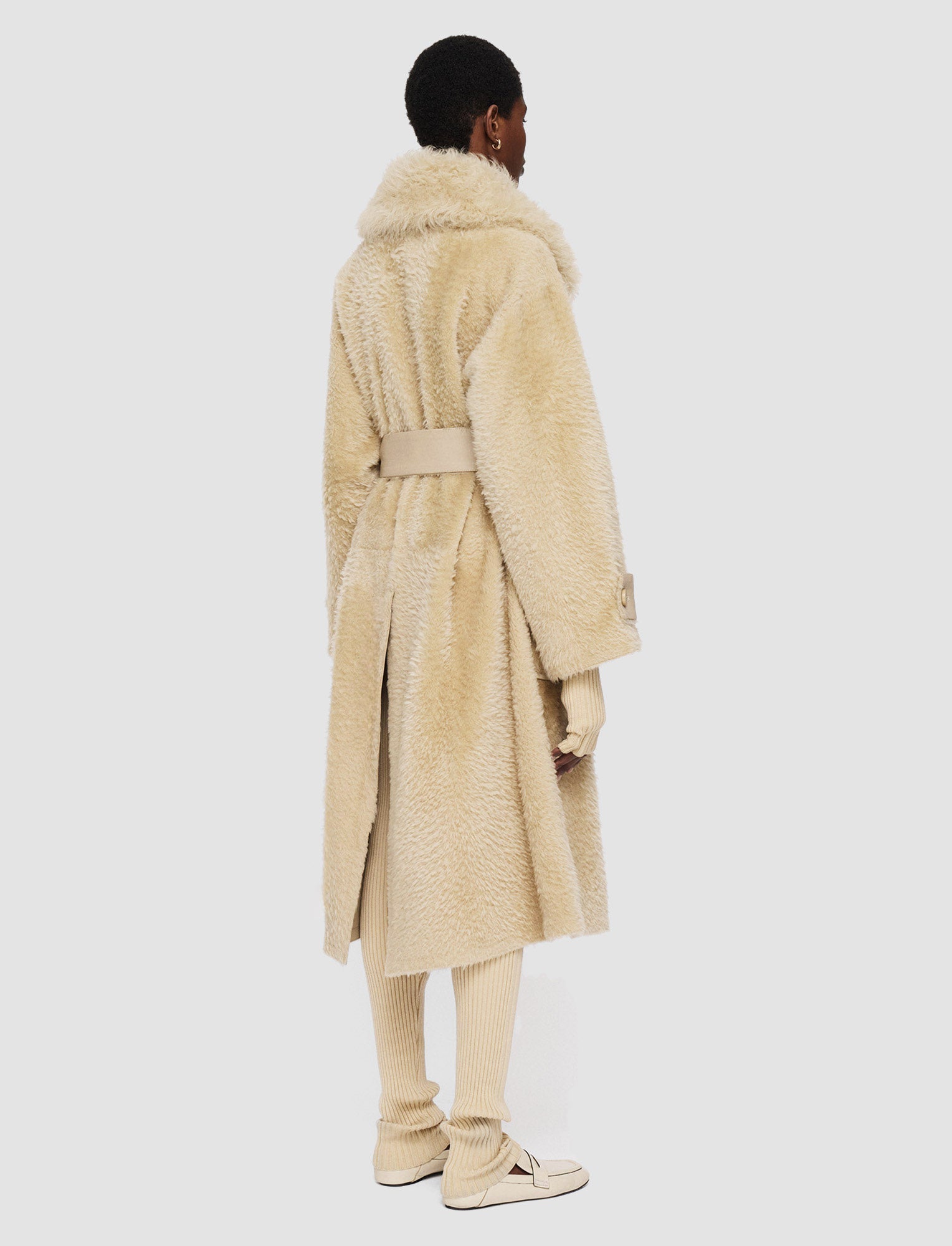 ベージュ-textured-shearling-denis-コート-JOSEPH