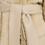 Beige Textured Shearling Denis Coat - Joseph