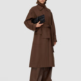 Brown Heritage Wool Louise Coat - Joseph