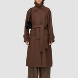 Brown Heritage Wool Louise Coat - Joseph