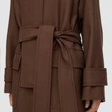 Brown Heritage Wool Louise Coat - Joseph