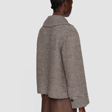 Brown Double Face Cashmere Dogtooth Rollet Jacket - Joseph