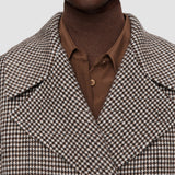 Brown Double Face Cashmere Dogtooth Rollet Jacket - Joseph