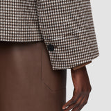 Brown Double Face Cashmere Dogtooth Rollet Jacket - Joseph