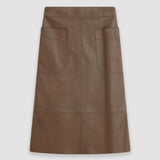 Brown Blomfield Nappa Leather Skirt - Joseph