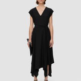 Black Silk Crepe de Chine Goodman Dress - Joseph