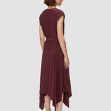 Purple Silk Crepe de Chine Goodman Dress - Joseph