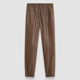 Brown Nappa Leather Taio Trousers - Joseph