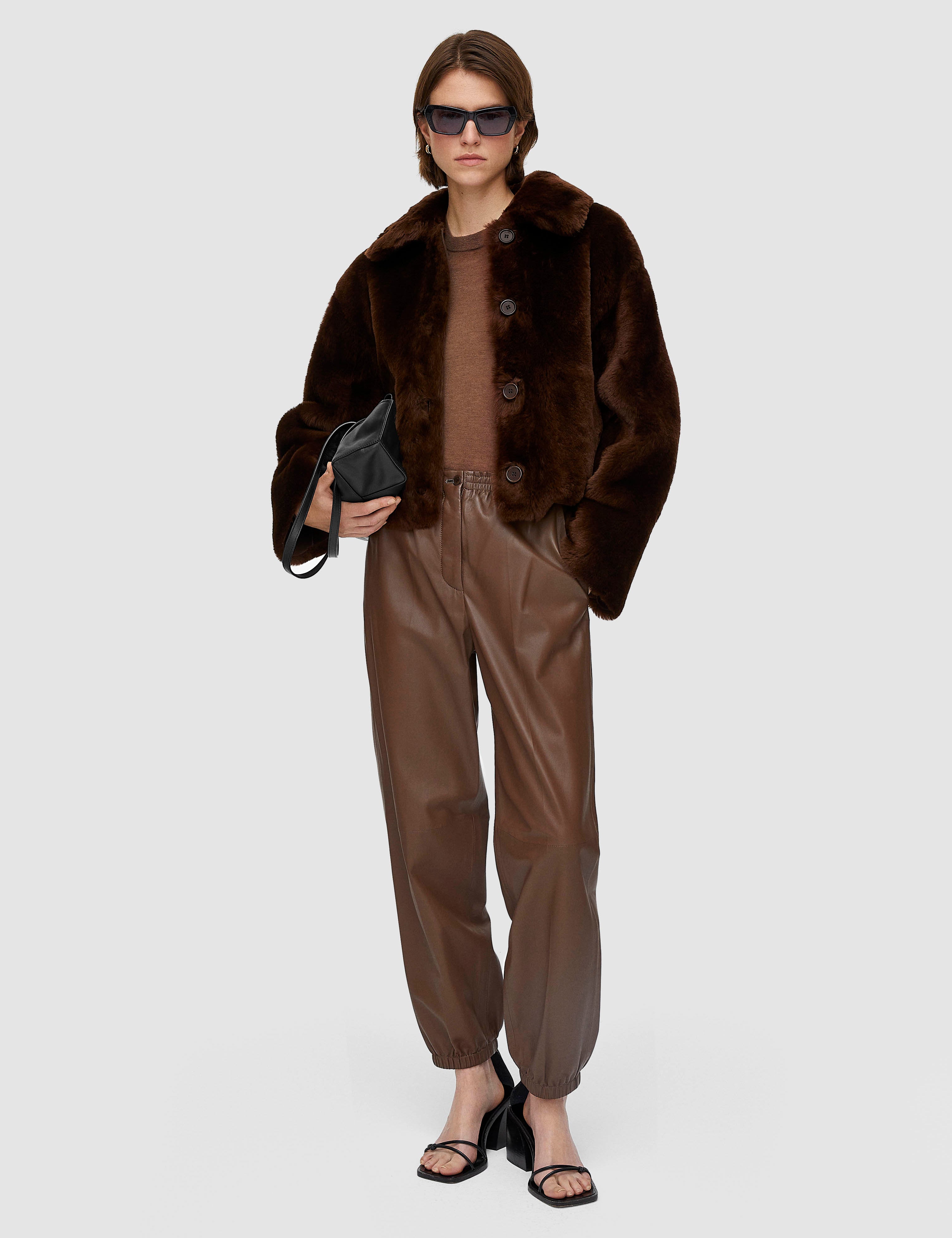 Brown Alloway Reversible Shearling Jacket - Joseph